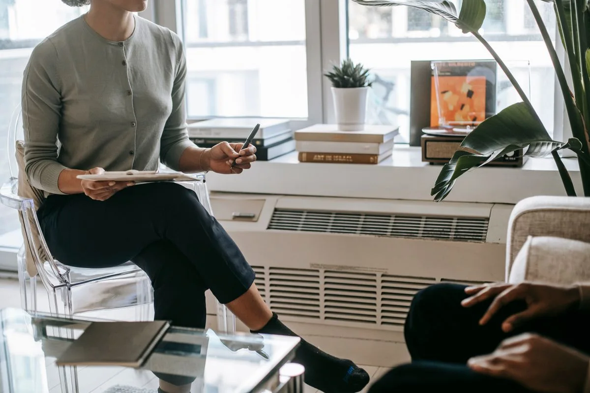 A conversation with a notebook and clipboard